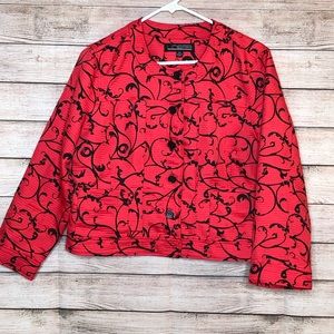 Linear Red Black Blazer‎ Jacket Size PL